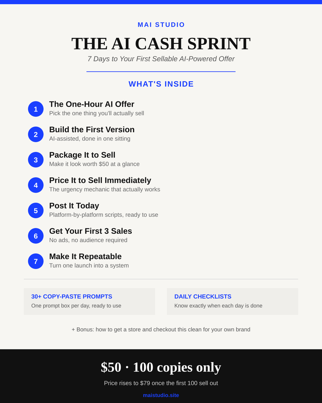 THE AI CASH SPRINT