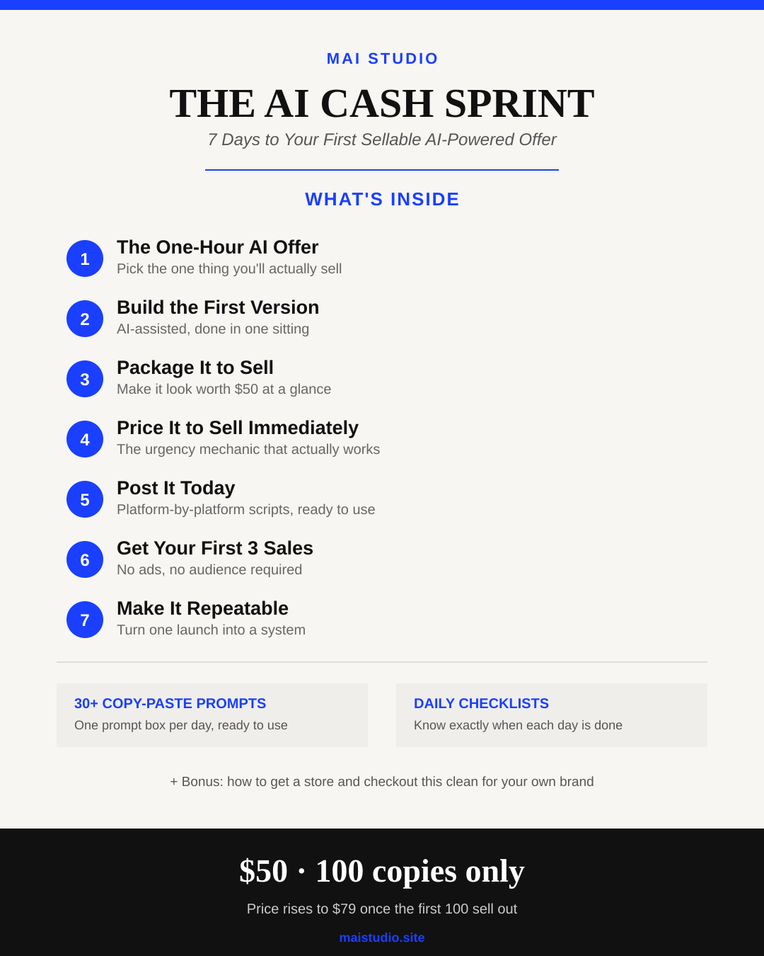 THE AI CASH SPRINT