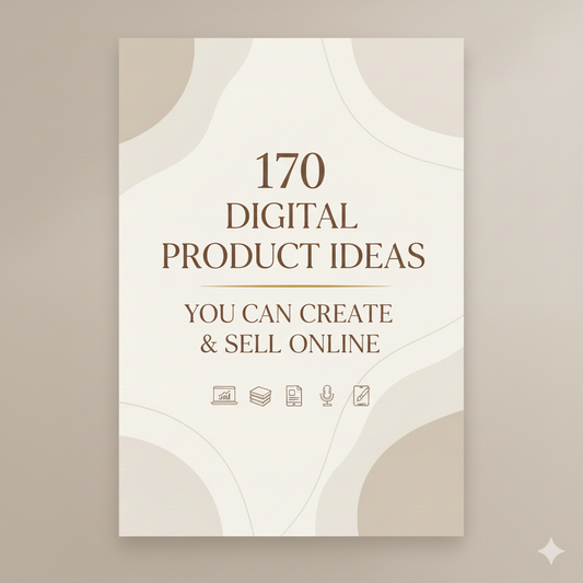 "170 digital product ideas ebook cover - business inspiration guide"