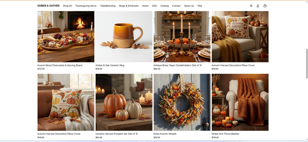 Seasonal Thanksgiving Store — Complete Digital Styling Kit