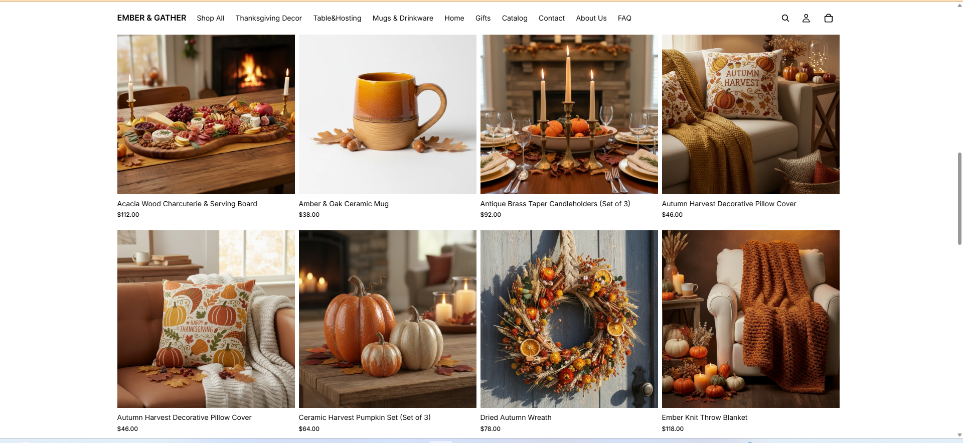 Seasonal Thanksgiving Store — Complete Digital Styling Kit