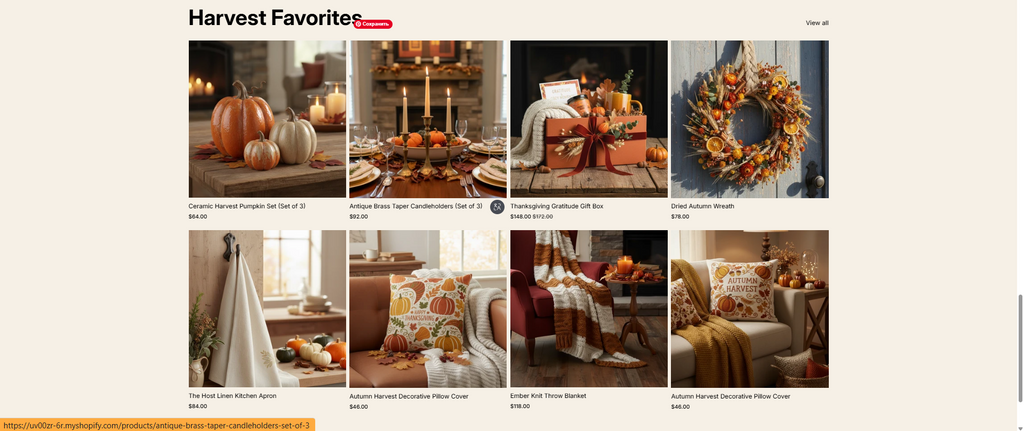 Seasonal Thanksgiving Store — Complete Digital Styling Kit