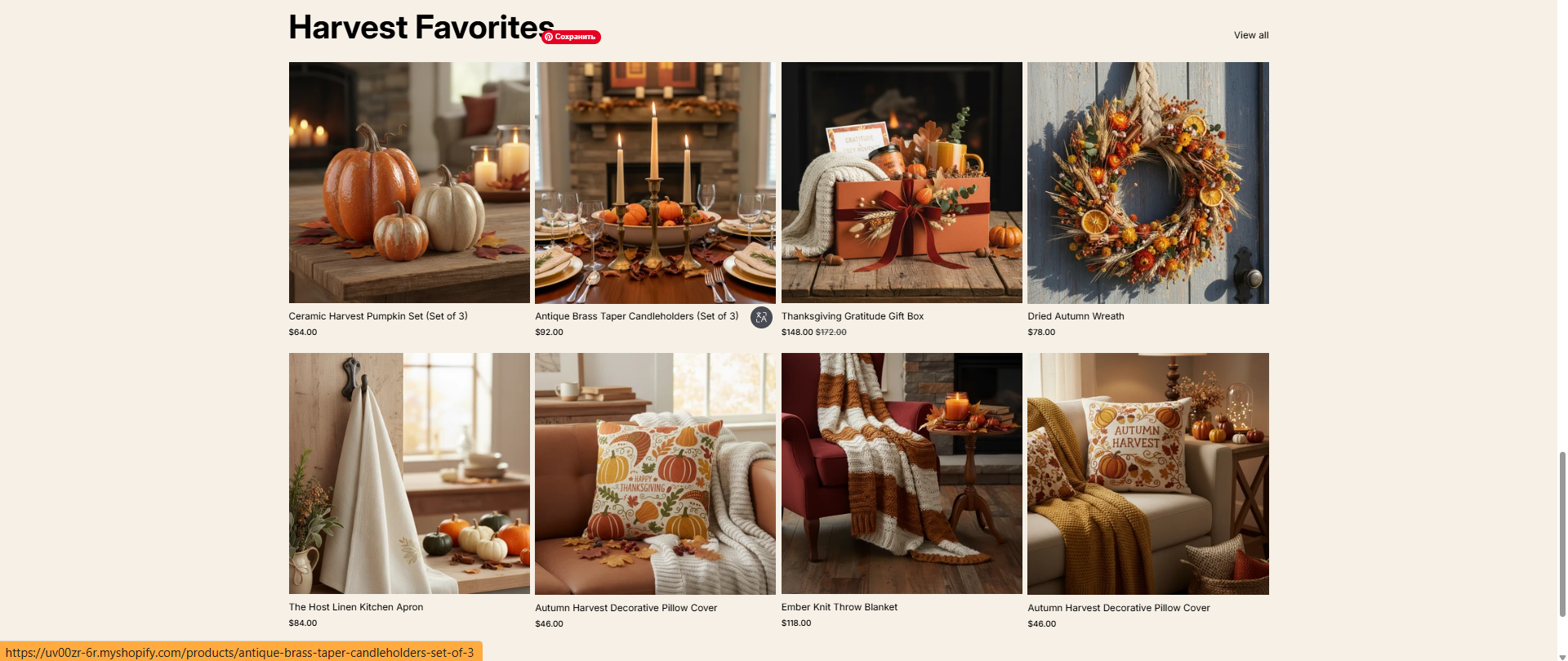 Seasonal Thanksgiving Store — Complete Digital Styling Kit