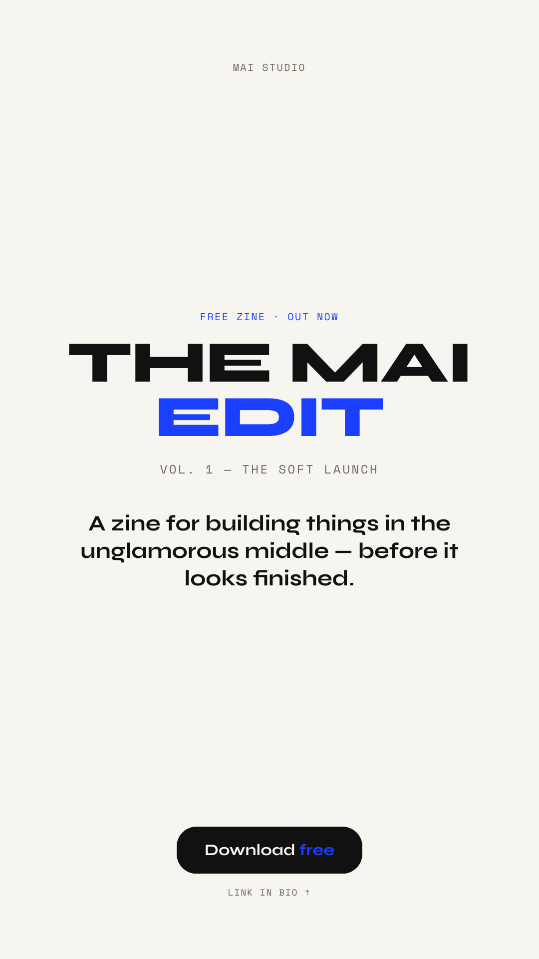 The MAI Edit — Vol. 1 is here. And it's free. 🩵